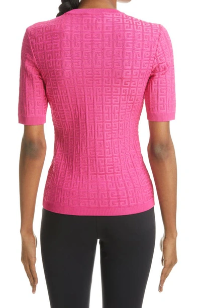 Givenchy Monogram All Over Knit Sweater In Fuchsia