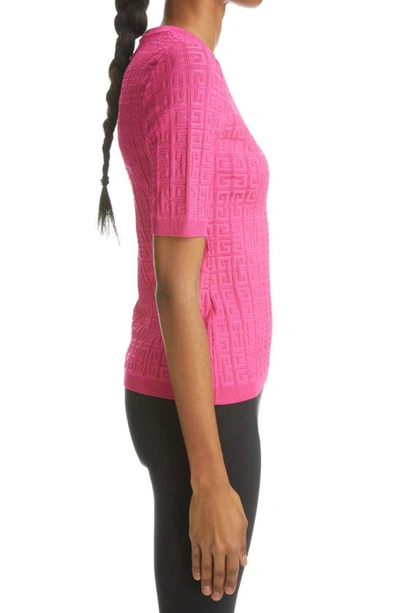 Givenchy Monogram All Over Knit Sweater In Fuchsia