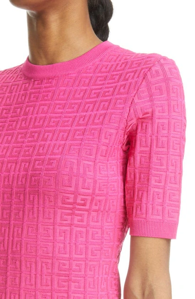 Givenchy Monogram All Over Knit Sweater In Fuchsia