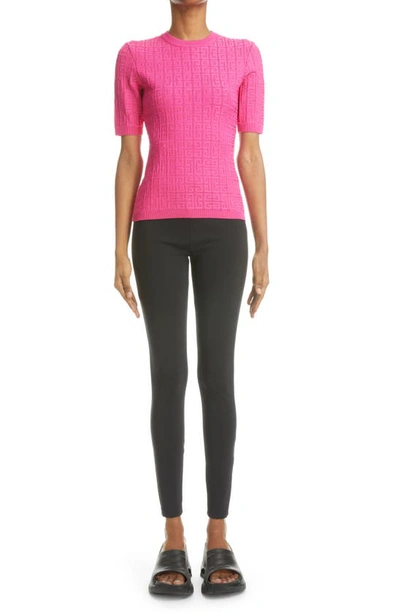 Givenchy Monogram All Over Knit Sweater In Fuchsia
