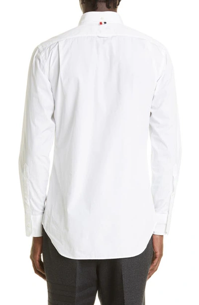 Shop Thom Browne Classic Fit Poplin Button-up Shirt In White