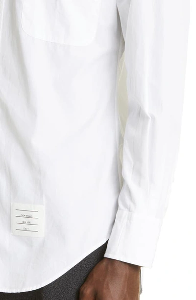 Shop Thom Browne Classic Fit Poplin Button-up Shirt In White