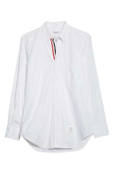 Thom Browne Classic Long Sleeves Shirt With Cf Gg Placket In Solid Poplin Clothing In White