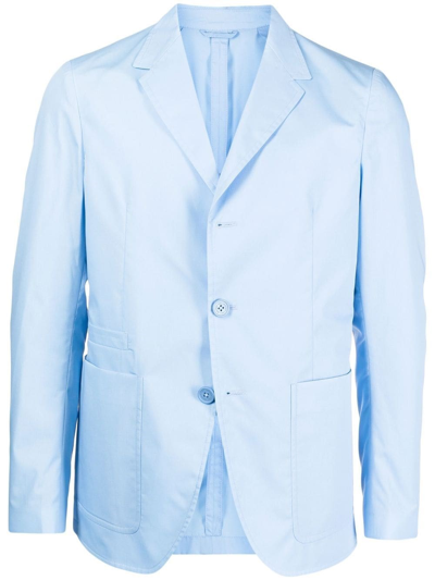 Shop Neil Barrett Single-breasted Blazer Jacket In Azzurro