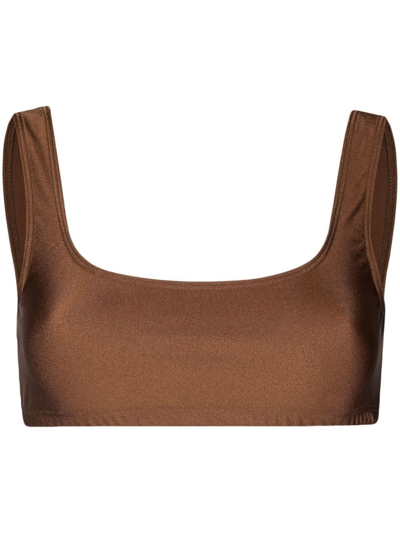 The Andamane Top In Lycra In Marrone