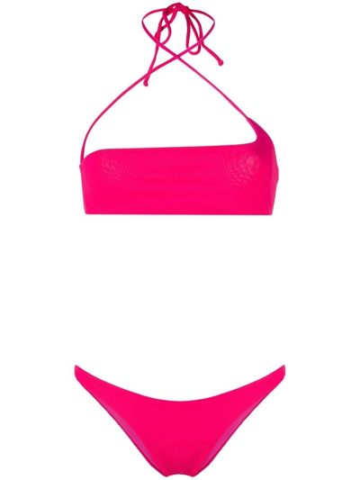 Shop Attico Ribbed Bikini In Rosa