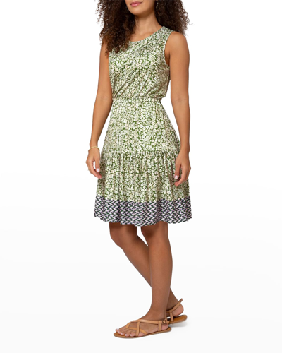 Shop Leota Kristen Floral-print Fit-&-flare Dress In Jasmine Field Bor