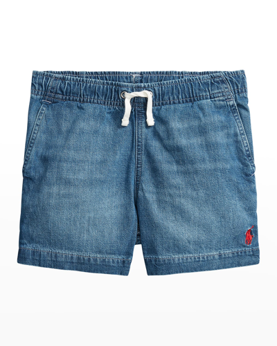 Shop Ralph Lauren Boy's Denim Prepster Shorts In Milbrook