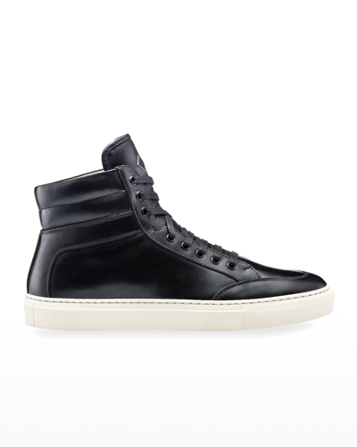 Shop Koio Men's Primo Tonal Leather High-top Sneakers In Onyx