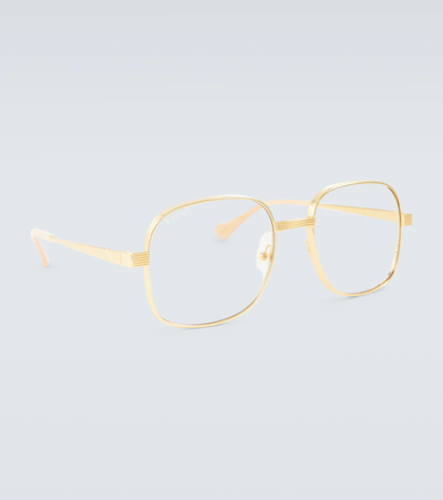 Shop Gucci Square-frame Sunglasses In Gold