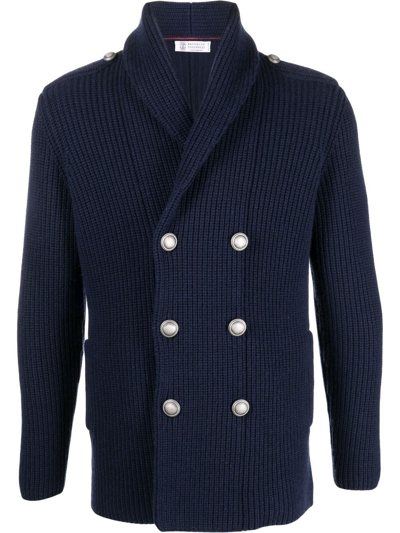 Shop Brunello Cucinelli Cardigan In Blu