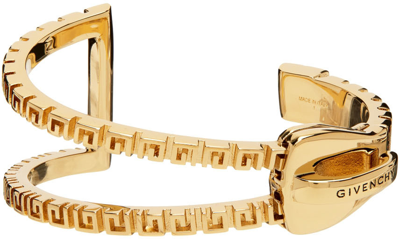 Shop Givenchy Gold G Zip Bracelet In 710 Golden Yellow