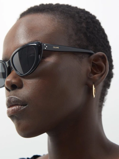 Celine Bold Story Angular Acetate Sunglasses In Black | ModeSens