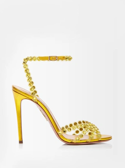Tequila Plexi 105mm Rhinestone-embellished Sandals In Yellow