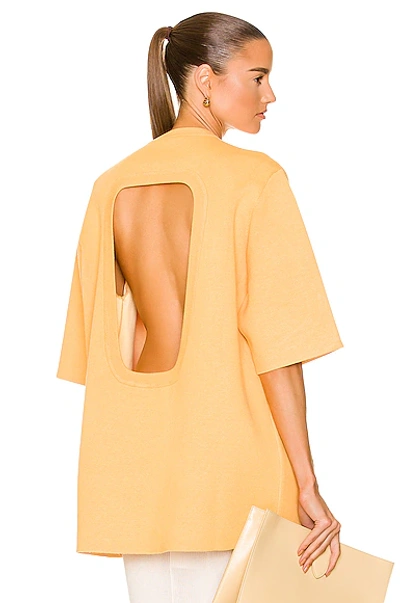 Shop Peter Do Oversized Cut Out T-shirt In Light Yellow & Orange