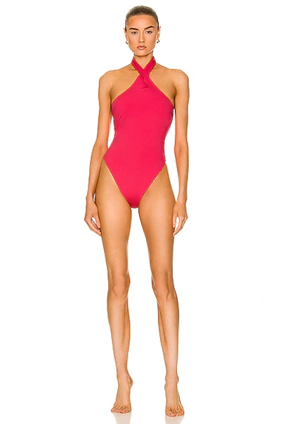 Shop Aexae Twist Swimsuit In Pink