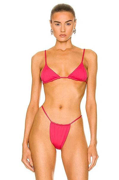 Shop Aexae Gathered Bikini Top In Pink