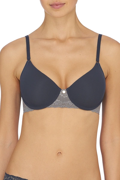 Shop Natori Bliss Perfection Contour Underwire Soft Stretch Padded T-shirt Everyday Bra (36d) Women's In Ash Navy/anchor
