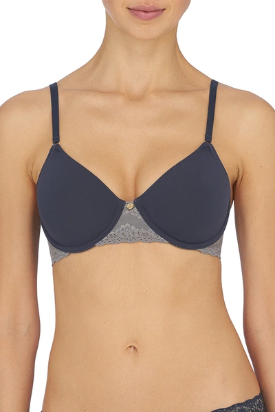 Shop Natori Bliss Perfection Unlined Underwire Bra (34ddd) In Ash Navy/anchor