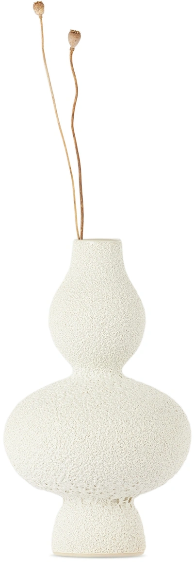 Shop Marloe Marloe Off-white Twiggie Vase In Lava / Bone