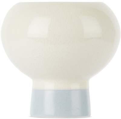 Shop Marloe Marloe Off-white Mini Bobby Candle In Leather / Amber