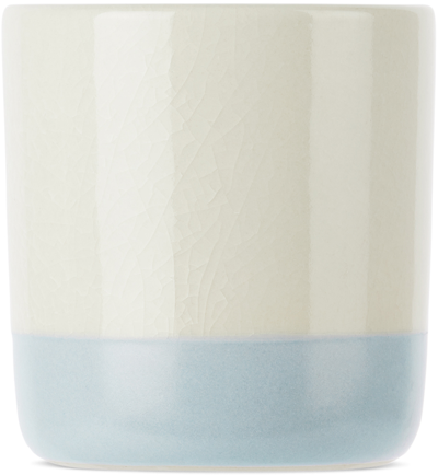Shop Marloe Marloe Off-white Fractured Gloss Tumbler Candle In Lava / Bone