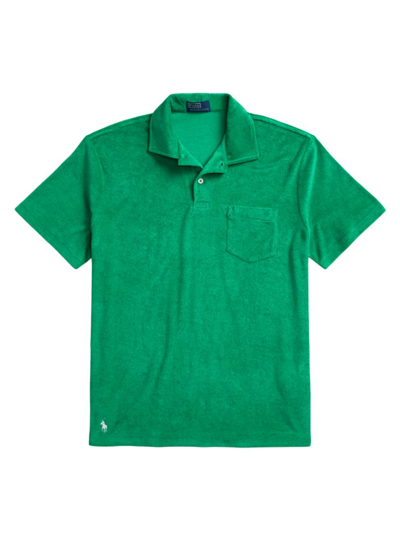 Polo Ralph Lauren Terry Solid Custom Slim Fit Polo Shirt In Cruise Green |  ModeSens