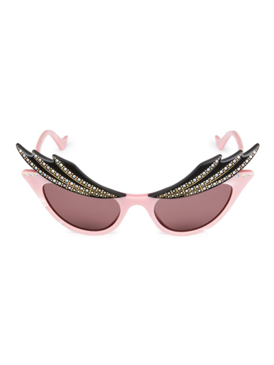 Shop Gucci Women's Hollywood Forever 50mm Butterfly Sunglasses In Pink