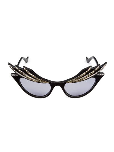 Shop Gucci Women's Hollywood Forever 50mm Butterfly Sunglasses In Black