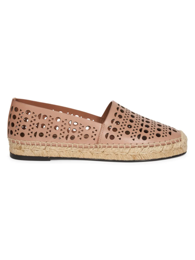 Shop Alaïa Women's Perforated Leather Espadrilles In Chair