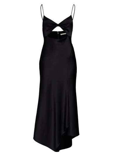 Shop Alice And Olivia Women's Harmony Twist Asymmetric Midi-dress In Black