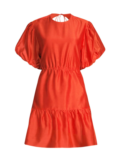 Shop Sir. Women's Lucelia Puff-sleeve Minidress In Red