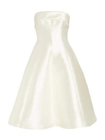 Shop Amsale Women's Satin A-line Dress In Ivory