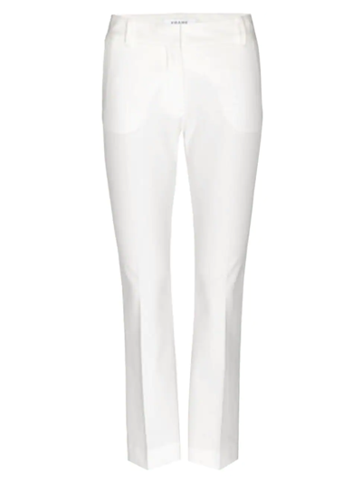 Shop Frame Women's Le Crop Mini Boot Trousers In Blanc