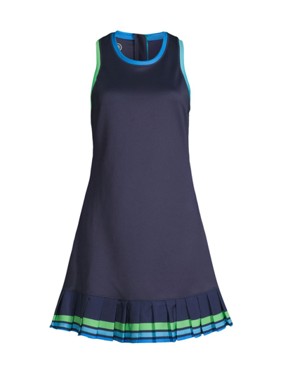 Shop Addison Bay Women's Court Sleeveless Tennis Dress In Navy Multi