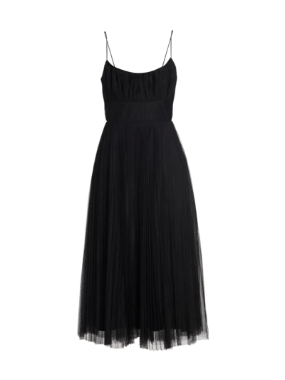 Shop ml Monique Lhuillier Women's Tulle Midi-dress In Black