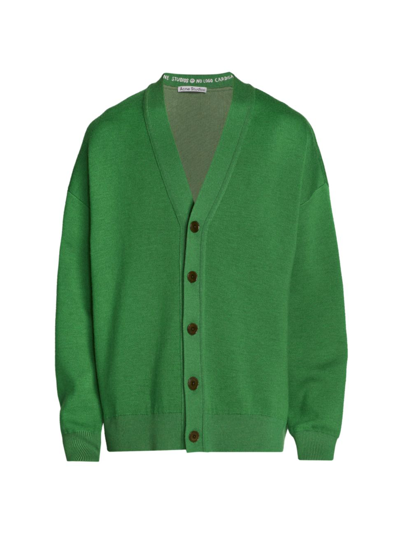 Shop Acne Studios Men's Wool Cardigan In Electric Green