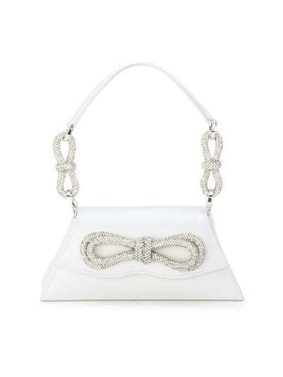Shop Mach & Mach Women's Medium Samantha Double Bow Top Handle Bag In White