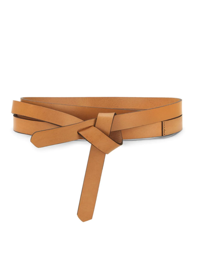 Shop Isabel Marant Women's Lonny Leather Wrap Belt In Natural