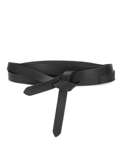Shop Isabel Marant Women's Lonny Leather Wrap Belt In Black