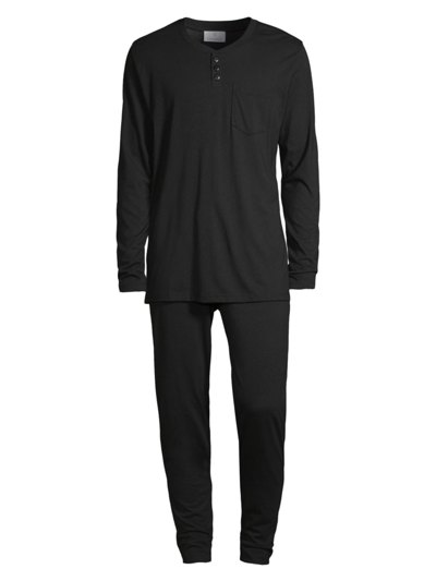 Shop Cosabella Men's 2-piece Bella Henly Pajama Set In Black