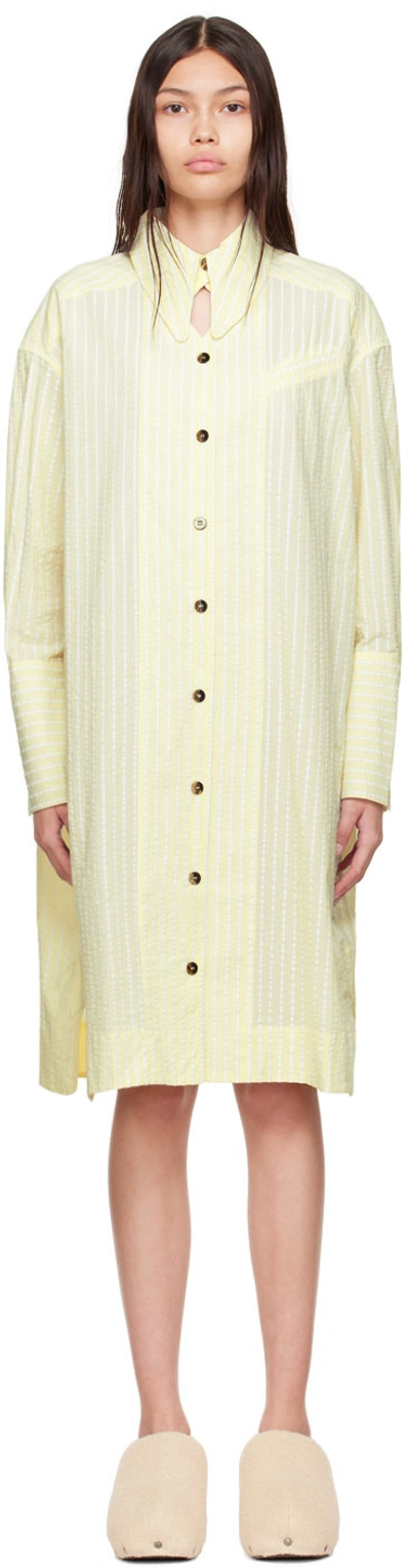 Striped Organic Cotton-seersucker Midi Shirt Dress In 279 Stripe Flan