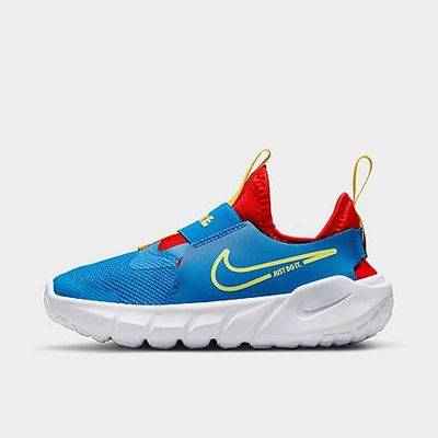 Shop Nike Little Kids' Flex Runner 2 Running Shoes In Photo Blue/atomic Green/university Red