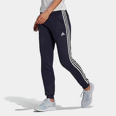 Shop Adidas Originals Adidas Women's Essentials Slim Tapered Cuffed Jogger Pants In Ink/white