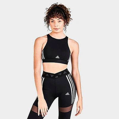 Shop Adidas Originals Adidas Women's Hyperglam Aeroready Light-support Sports Bra In Black