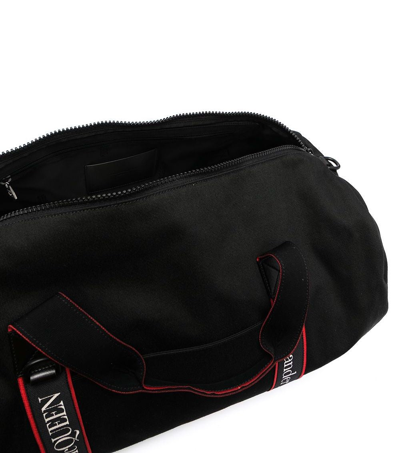Shop Alexander Mcqueen Metropolitan Selvedge Logo Duffle Bag In Black