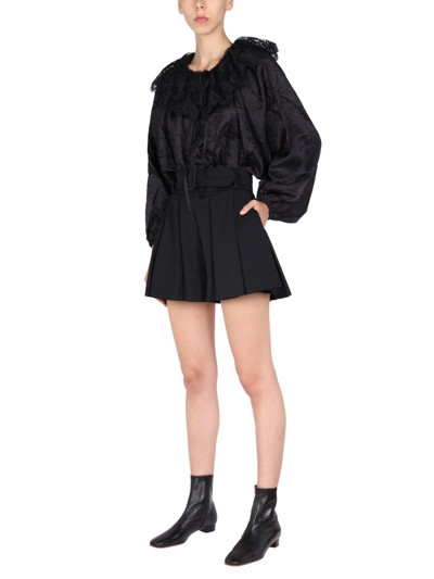Shop Patou Belted Shorts In Black