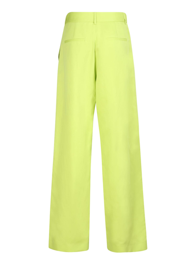 Shop Msgm Wide-leg Trousers In Green
