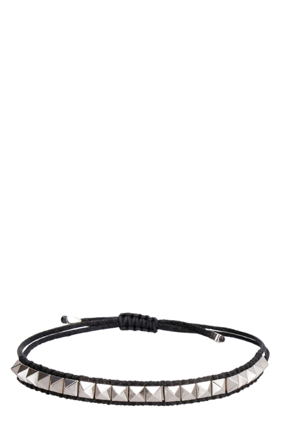 Shop Valentino Garavani - Fabric Bracelet In Black