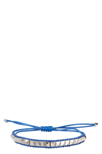 Shop Valentino Garavani - Fabric Bracelet In Blue